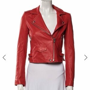 IRO Red Leather Women's Jacket